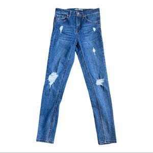 Wild Fable high rise skinny jeans size 2 women’s color blue distressed SKU PB 1